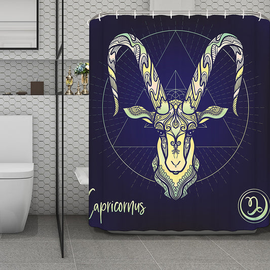 Astrological Capricorn Sign Print Polyester Shower Curtain