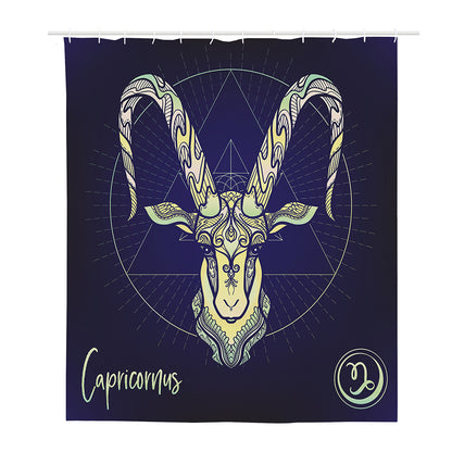 Astrological Capricorn Sign Print Polyester Shower Curtain