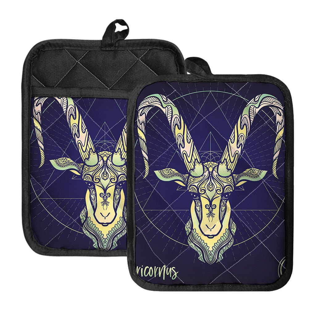 Astrological Capricorn Sign Print Pot Holders With Pocket