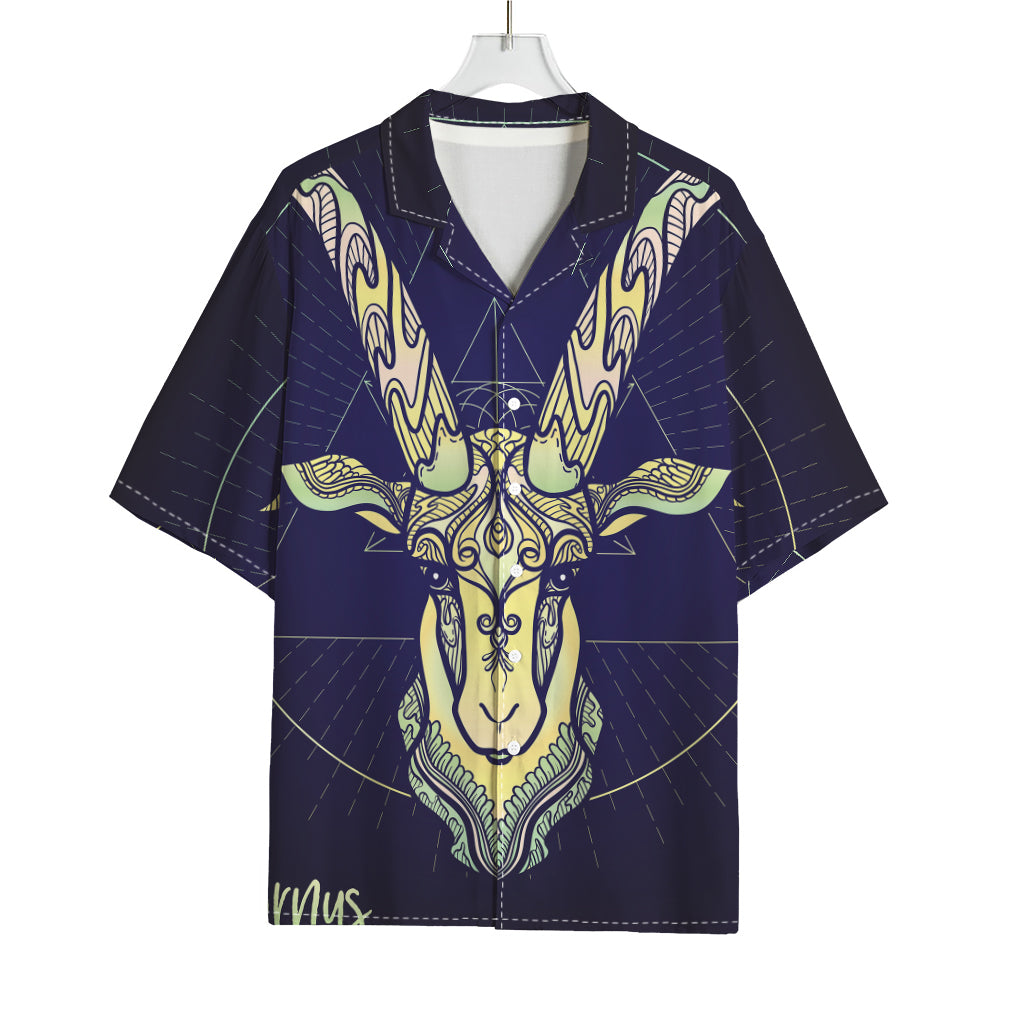 Astrological Capricorn Sign Print Rayon Hawaiian Shirt