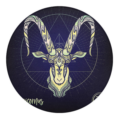 Astrological Capricorn Sign Print Round Blanket