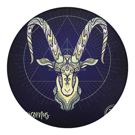 Astrological Capricorn Sign Print Round Blanket
