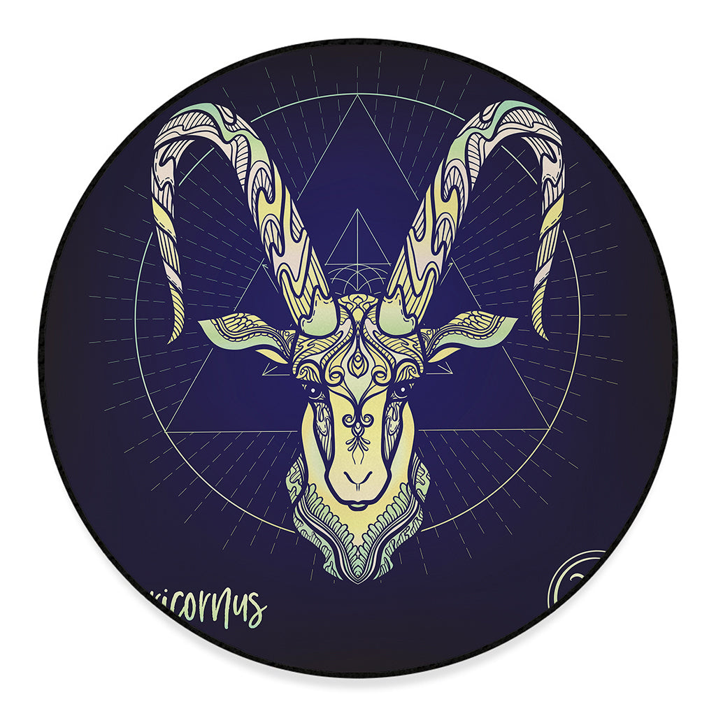 Astrological Capricorn Sign Print Round Floor Mat