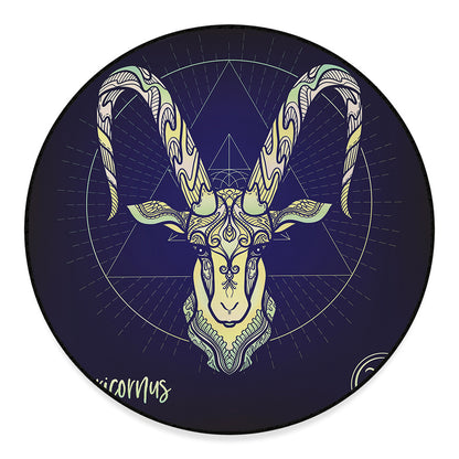 Astrological Capricorn Sign Print Round Floor Mat