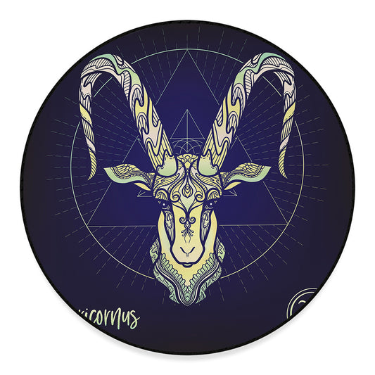 Astrological Capricorn Sign Print Round Floor Mat