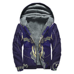 Astrological Capricorn Sign Print Sherpa Lined Zip Up Hoodie