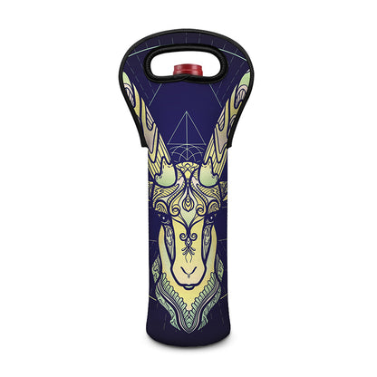 Astrological Capricorn Sign Print Single Neoprene Wine Tote