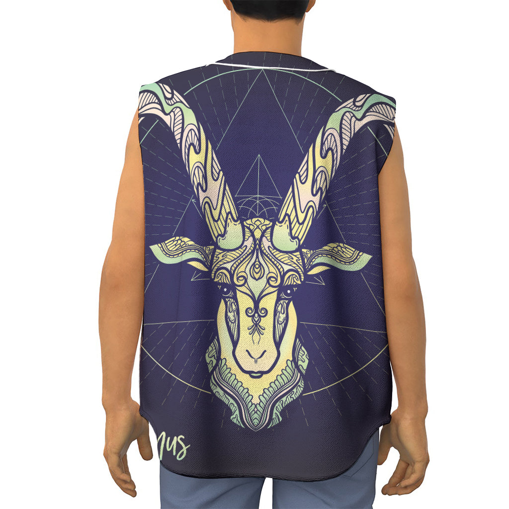 Astrological Capricorn Sign Print Sleeveless Baseball Jersey