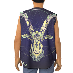 Astrological Capricorn Sign Print Sleeveless Baseball Jersey