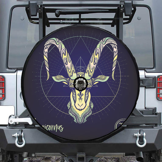 Astrological Capricorn Sign Print Tire Cover With Camera Hole