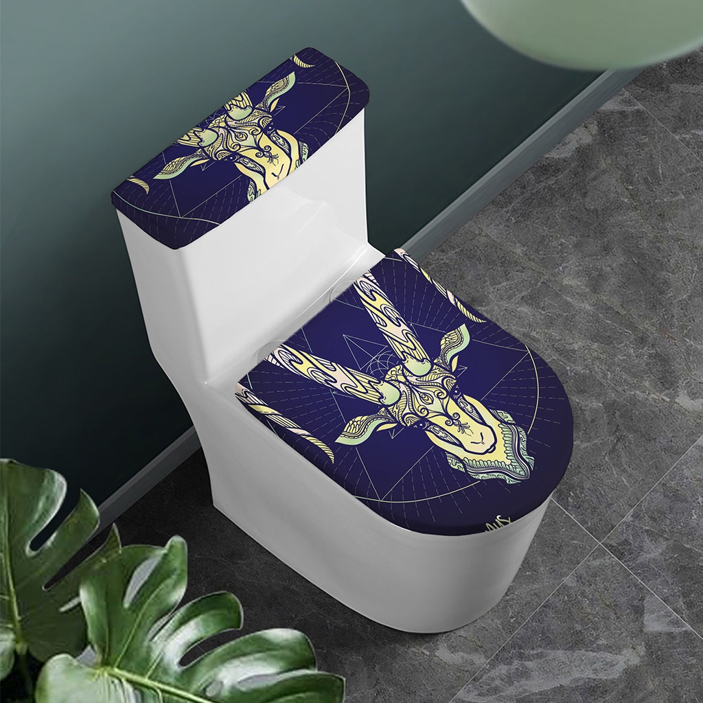 Astrological Capricorn Sign Print Toilet Lid And Tank Cover Set