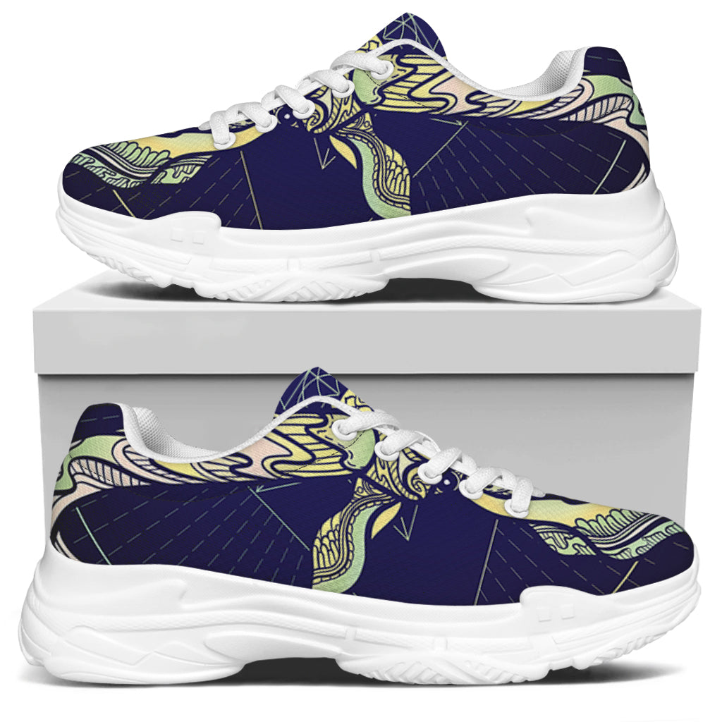 Astrological Capricorn Sign Print White Chunky Shoes