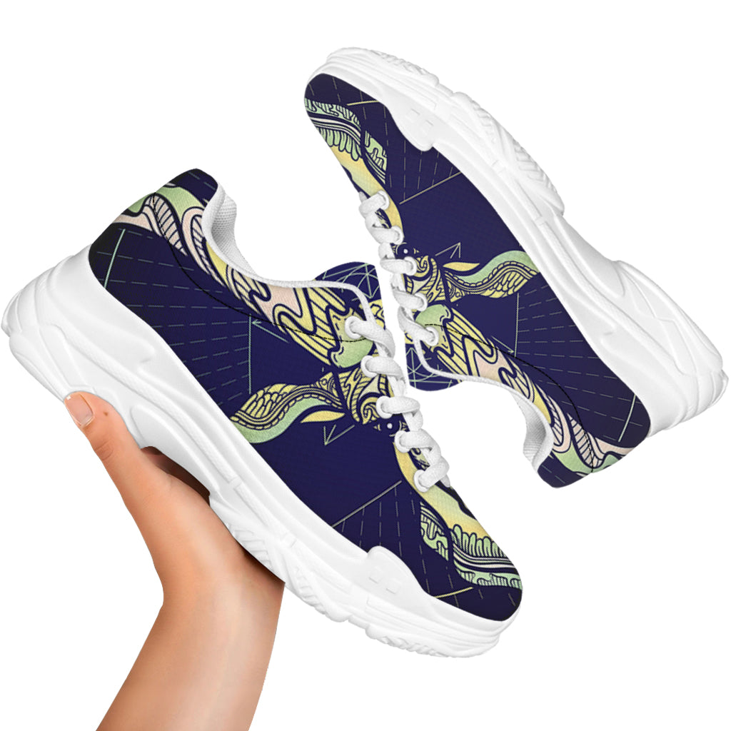 Astrological Capricorn Sign Print White Chunky Shoes