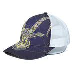 Astrological Capricorn Sign Print White Mesh Trucker Cap