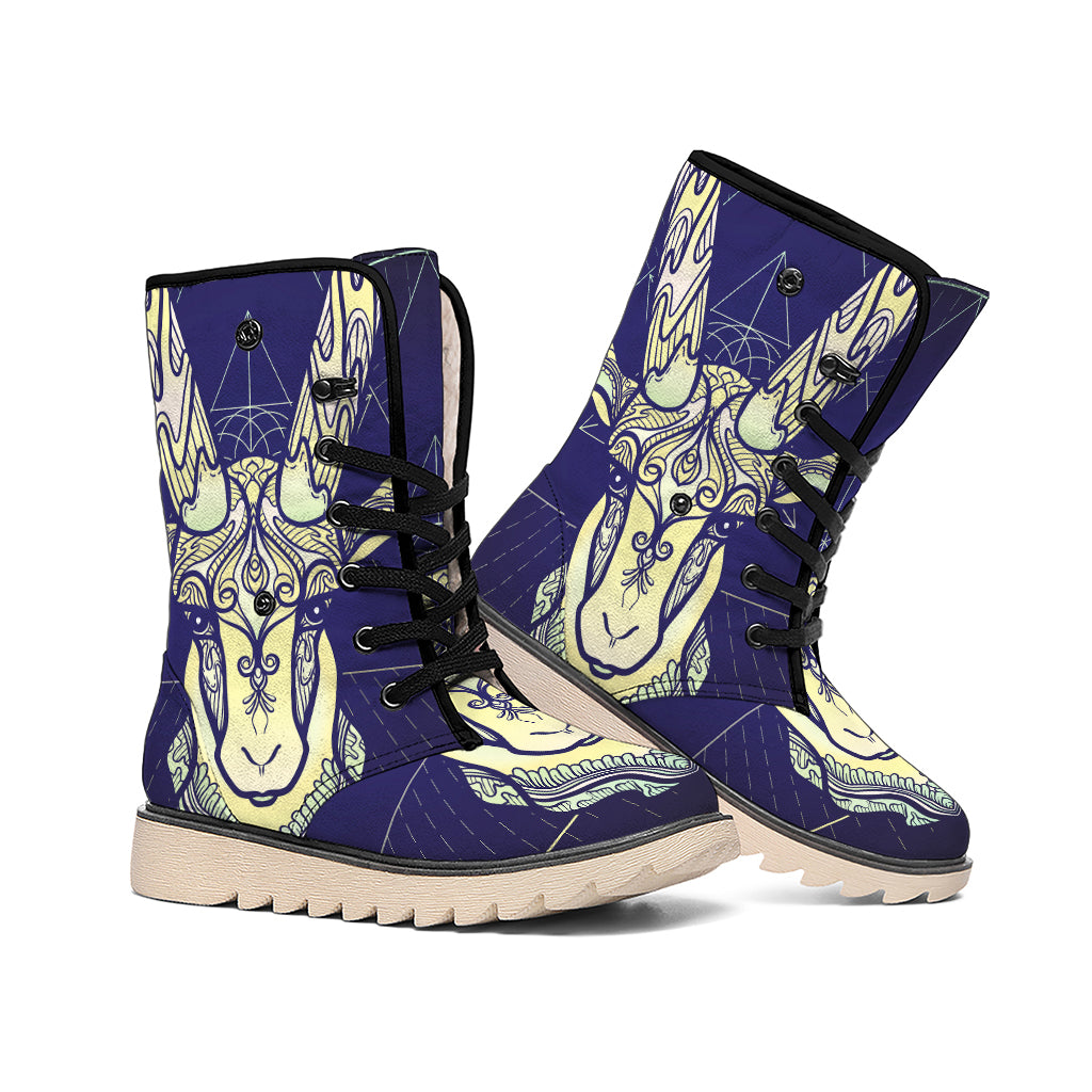 Astrological Capricorn Sign Print Winter Boots