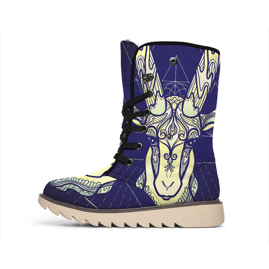 Astrological Capricorn Sign Print Winter Boots