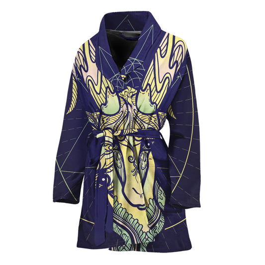 Astrological Capricorn Sign Print Women's Bathrobe