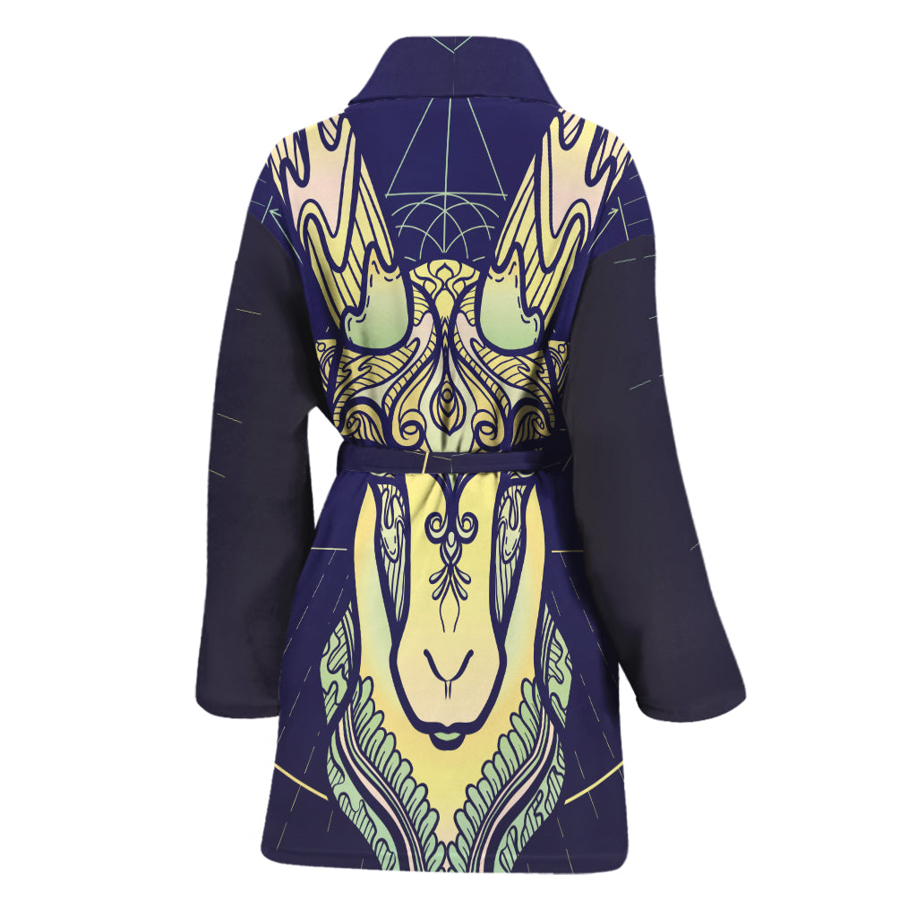 Astrological Capricorn Sign Print Women's Bathrobe