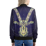 Astrological Capricorn Sign Print Women's Bomber Jacket