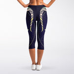 Astrological Capricorn Sign Print Women's Capri Leggings