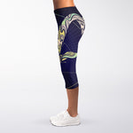 Astrological Capricorn Sign Print Women's Capri Leggings