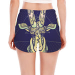 Astrological Capricorn Sign Print Women's Split Running Shorts