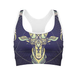 Astrological Capricorn Sign Print Women's Sports Bra