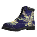 Astrological Capricorn Sign Print Padded Collar Lace Up Boots