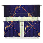 Astrological Sagittarius Sign Print 3 Piece Kitchen Curtains