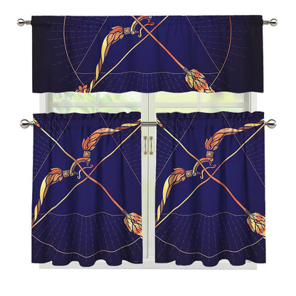 Astrological Sagittarius Sign Print 3 Piece Kitchen Curtains