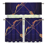 Astrological Sagittarius Sign Print 3 Piece Kitchen Curtains