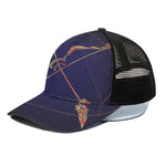 Astrological Sagittarius Sign Print Black Mesh Trucker Cap