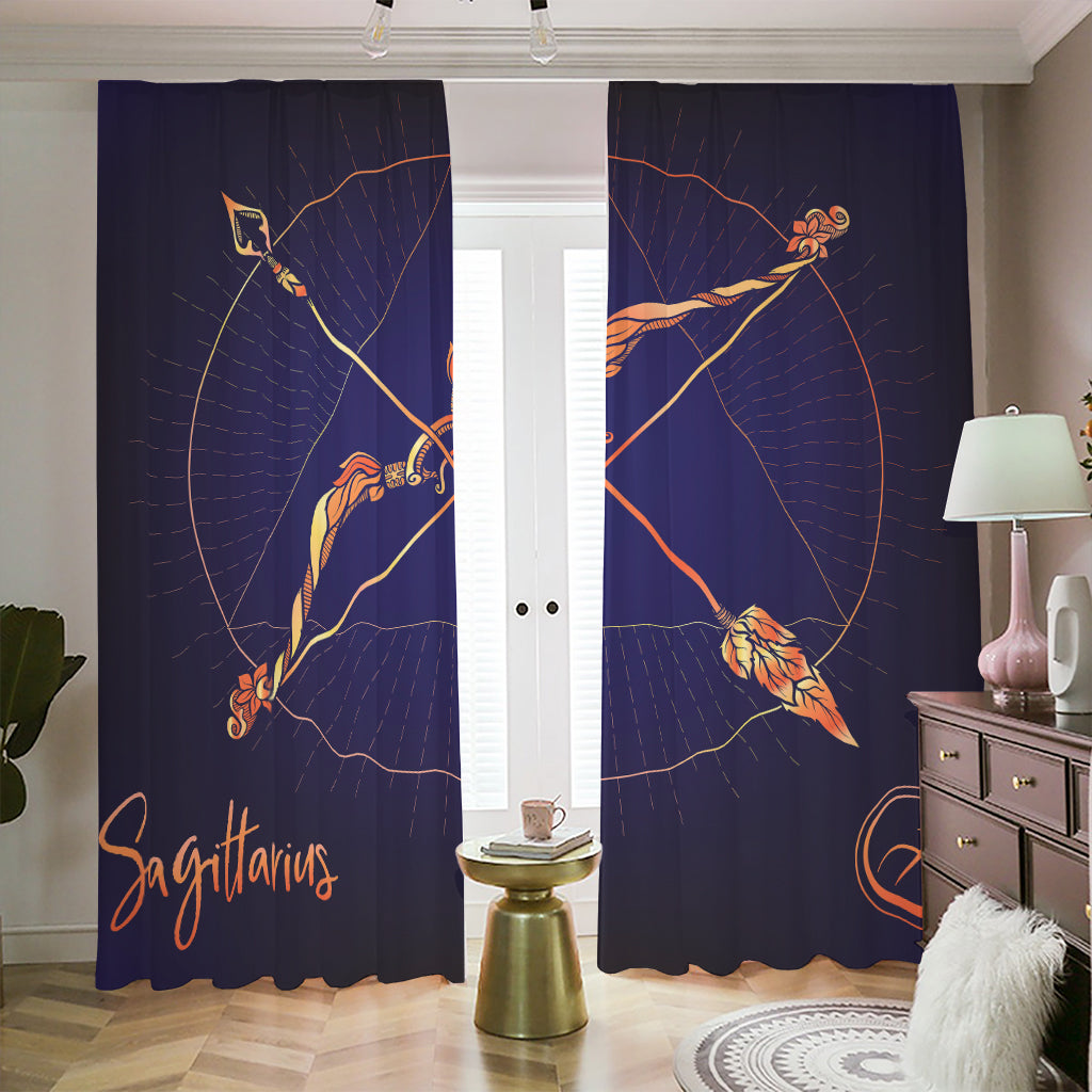 Astrological Sagittarius Sign Print Blackout Pencil Pleat Curtains