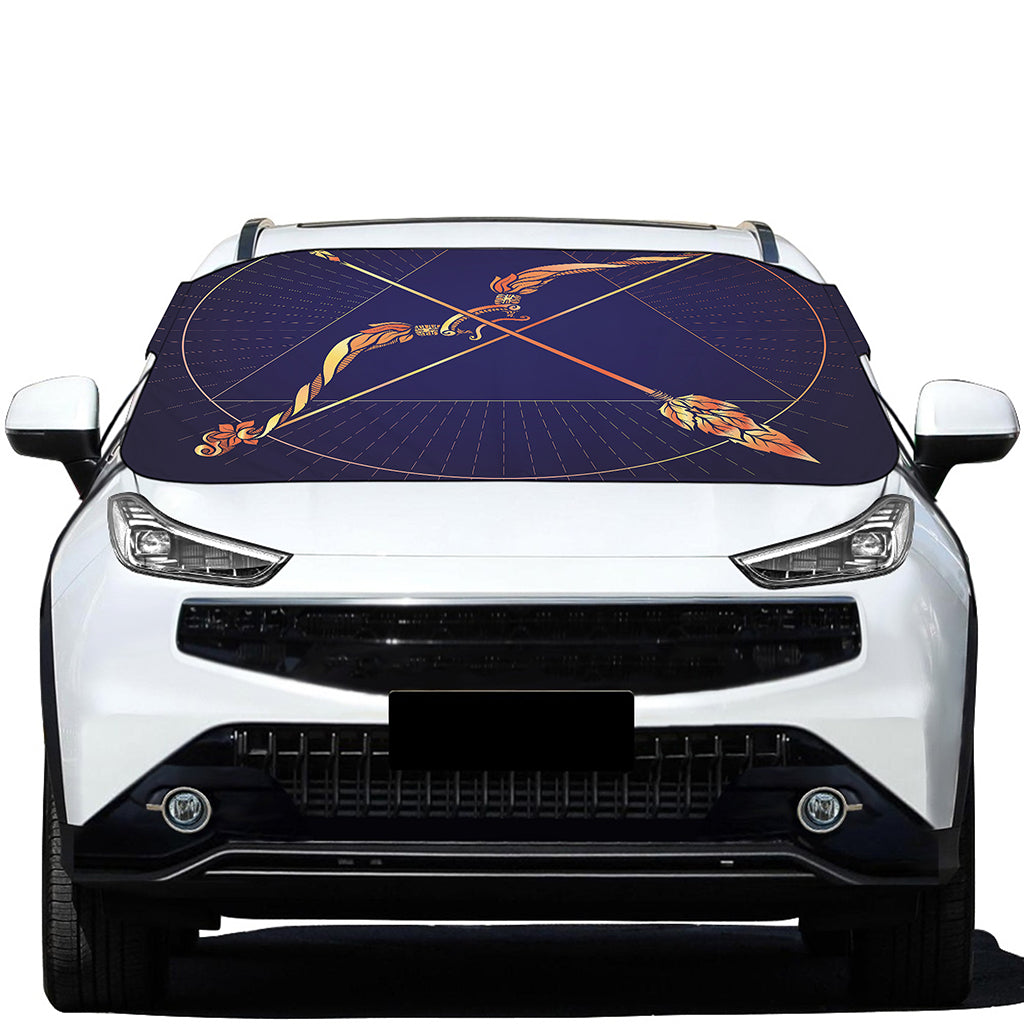 Astrological Sagittarius Sign Print Car Windshield Snow Cover