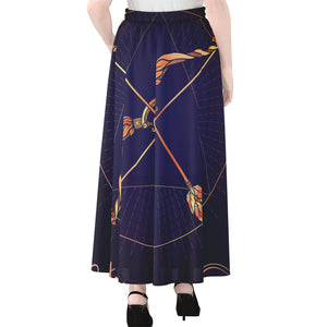 Astrological Sagittarius Sign Print Chiffon Maxi Skirt