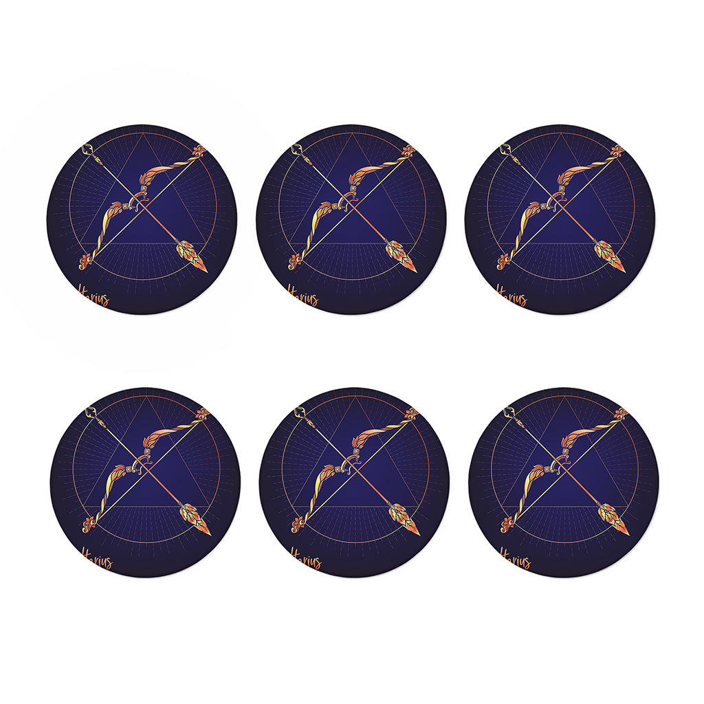 Astrological Sagittarius Sign Print Coaster Set