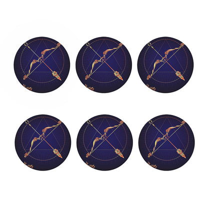 Astrological Sagittarius Sign Print Coaster Set