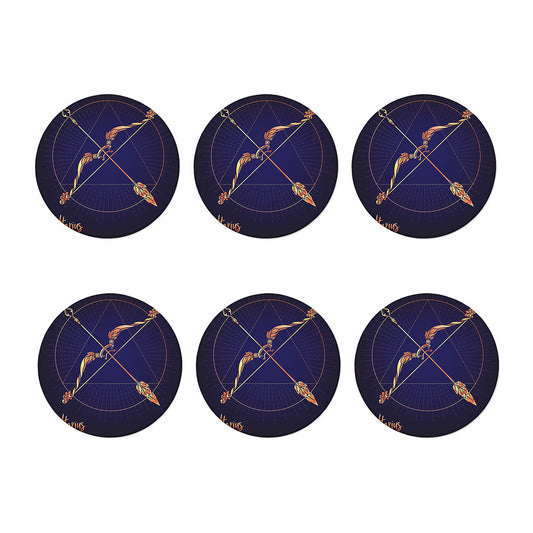 Astrological Sagittarius Sign Print Coaster Set