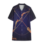 Astrological Sagittarius Sign Print Cotton Hawaiian Shirt