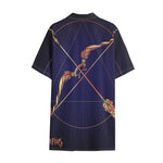 Astrological Sagittarius Sign Print Cotton Hawaiian Shirt