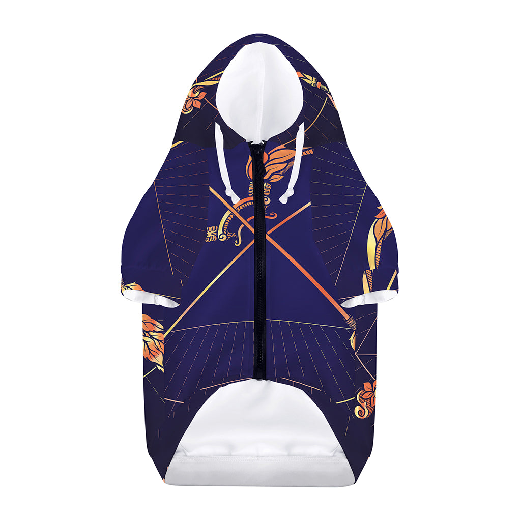 Astrological Sagittarius Sign Print Dog Zip Up Hoodie