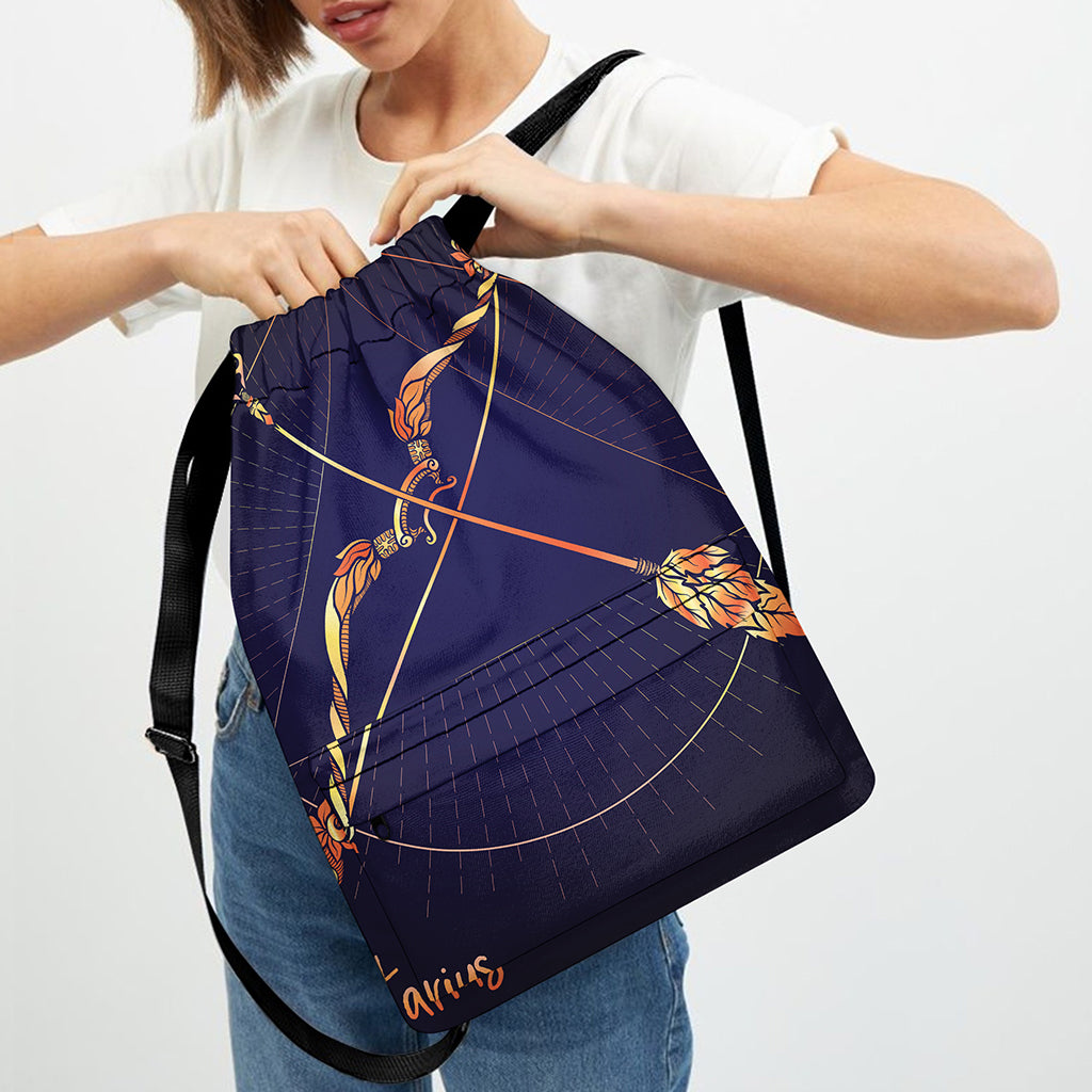 Astrological Sagittarius Sign Print Drawstring Backpack