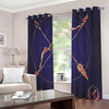 Astrological Sagittarius Sign Print Extra Wide Grommet Curtains