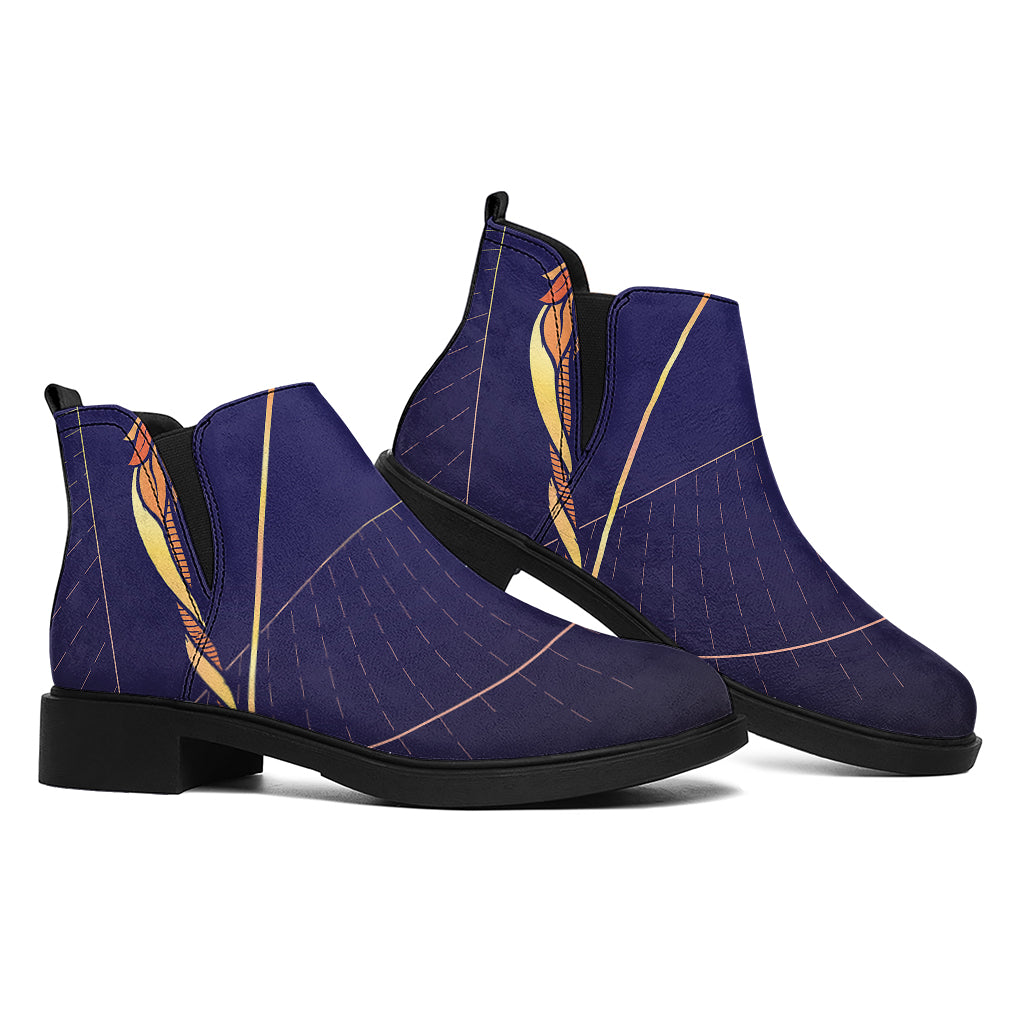 Astrological Sagittarius Sign Print Flat Ankle Boots