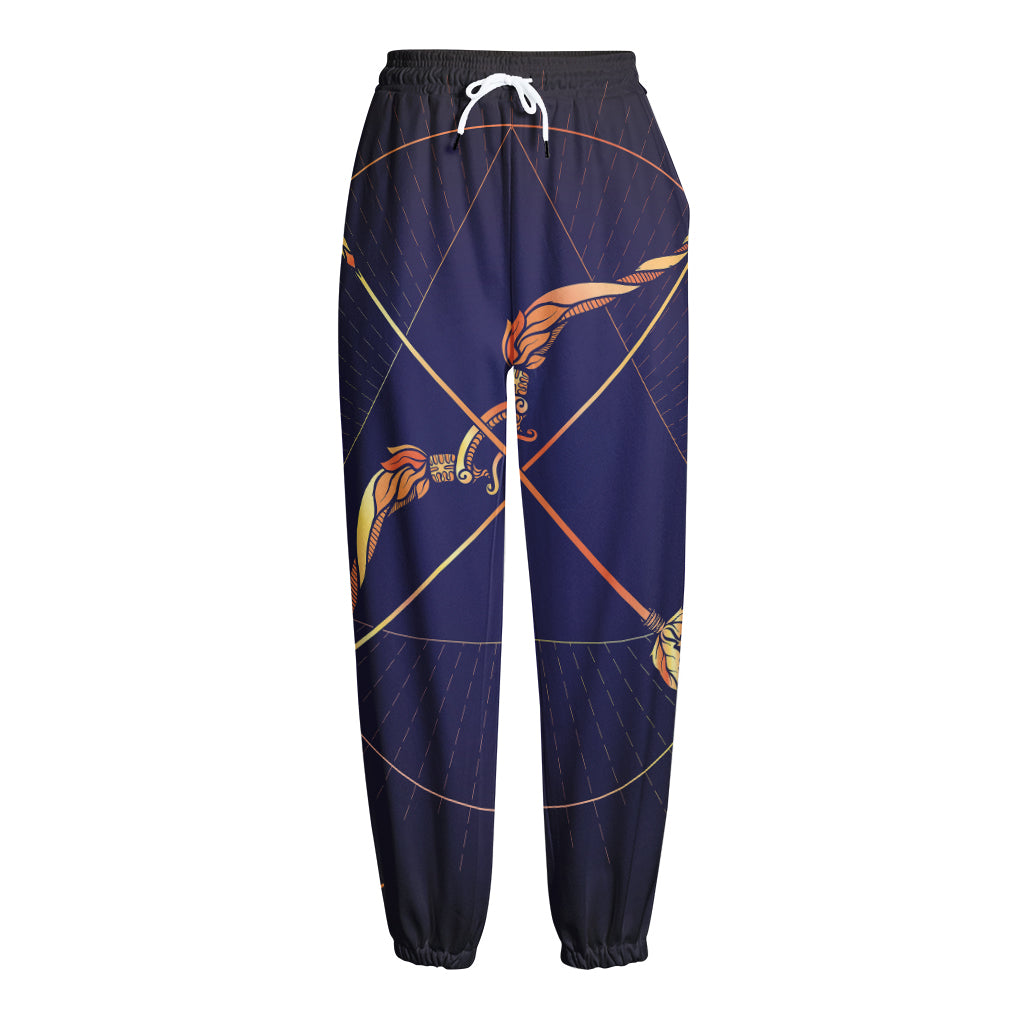 Astrological Sagittarius Sign Print Fleece Lined Knit Pants
