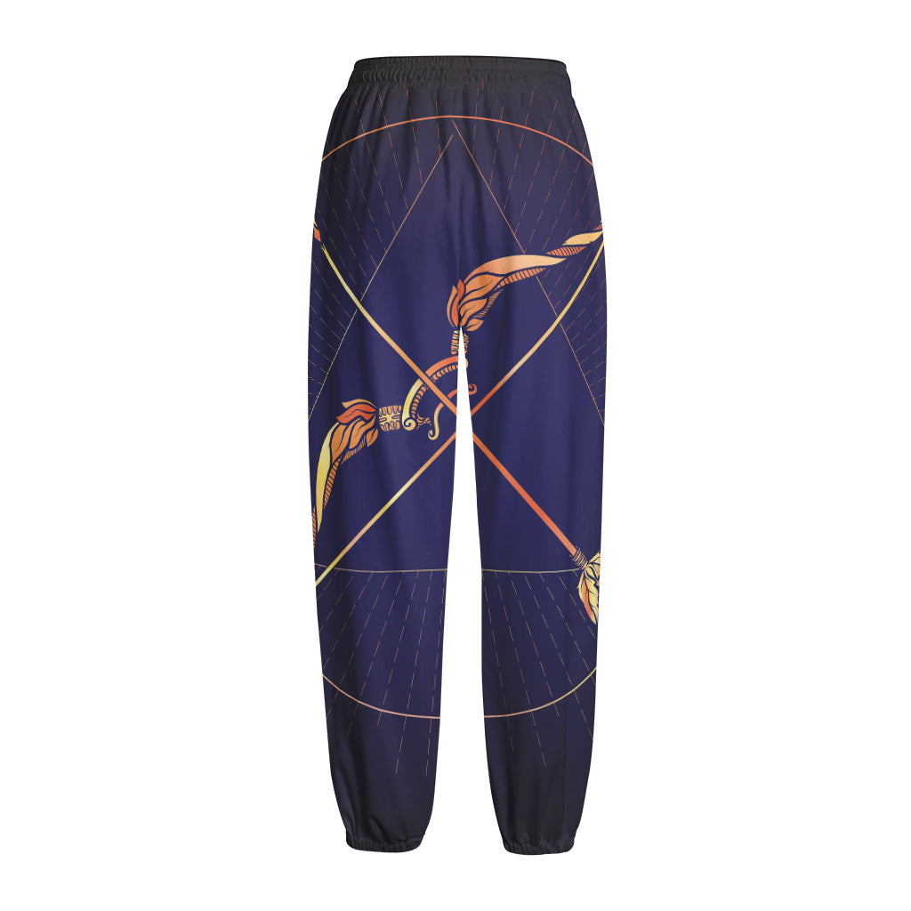 Astrological Sagittarius Sign Print Fleece Lined Knit Pants