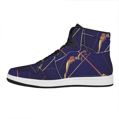 Astrological Sagittarius Sign Print High Top Leather Sneakers