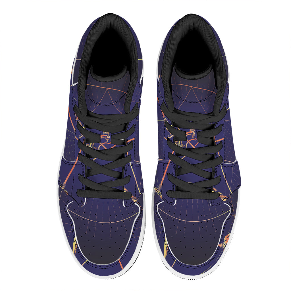 Astrological Sagittarius Sign Print High Top Leather Sneakers