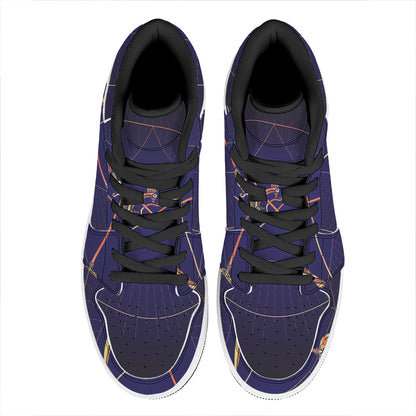 Astrological Sagittarius Sign Print High Top Leather Sneakers