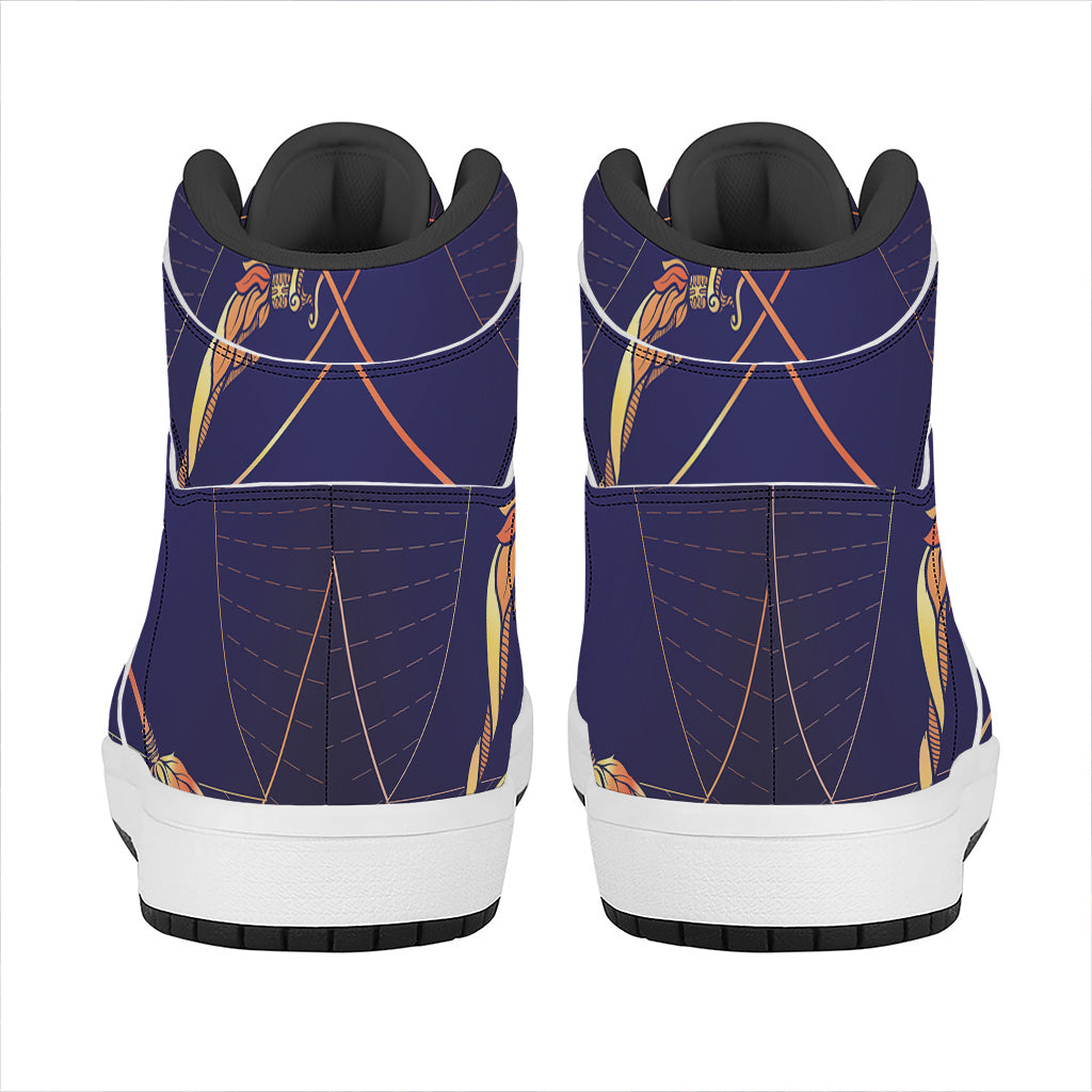 Astrological Sagittarius Sign Print High Top Leather Sneakers